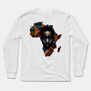 African Map Face Long Sleeve T-Shirt